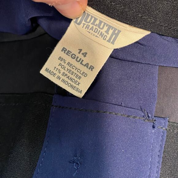 Duluth Trading Co Women's Pants Flexcellence Crop Leg Navy Blue 14 Reg - Picture 8 of 8